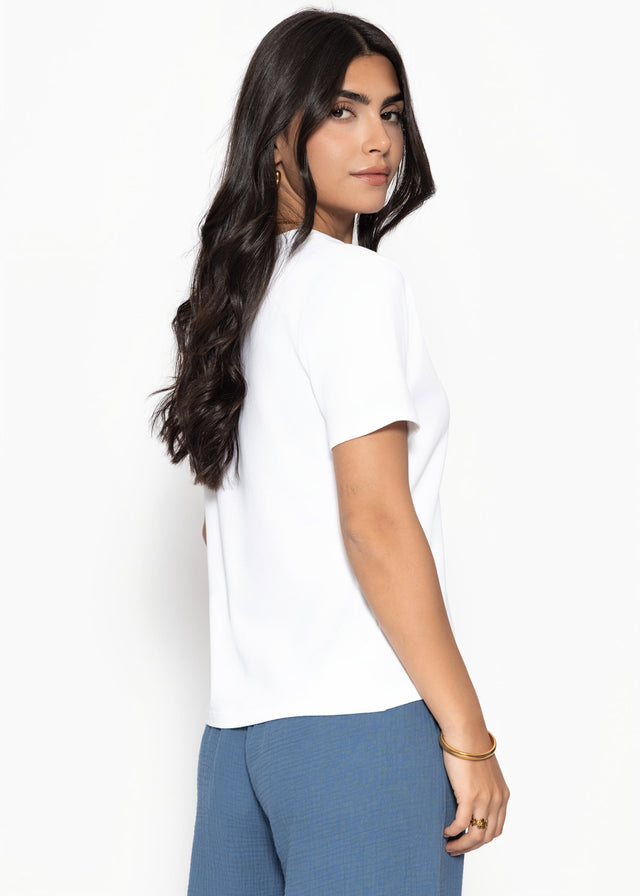V-neck T-shirt - off-white