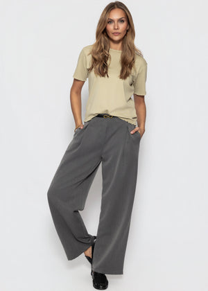 T-Shirt mit Wellenkante - khaki
