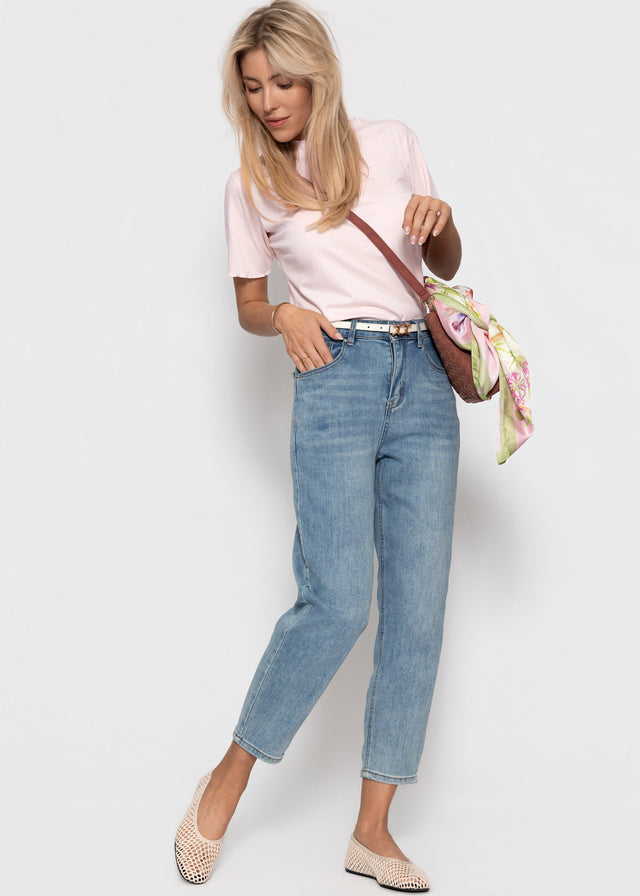 T-shirt with scalloped edge - rose