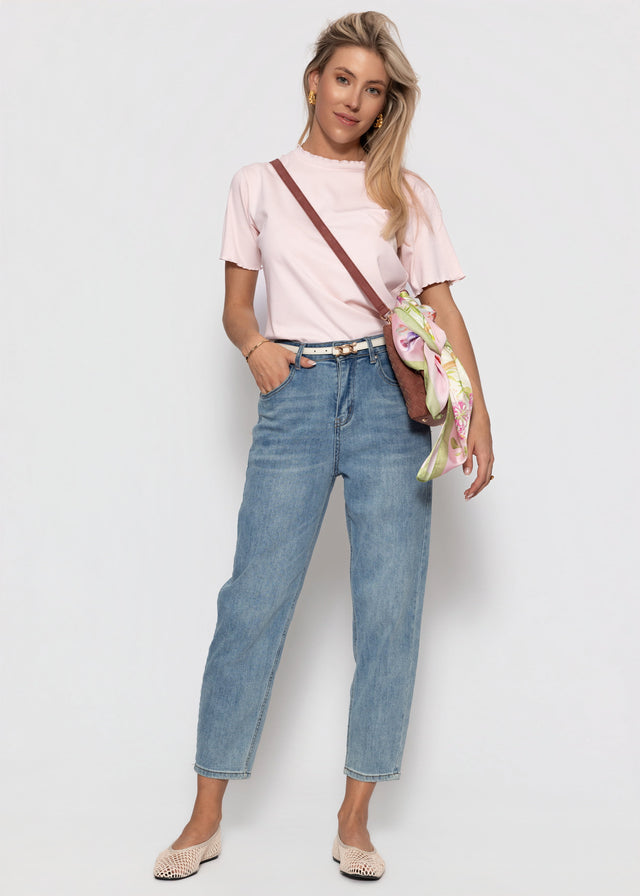 T-shirt with scalloped edge - rose