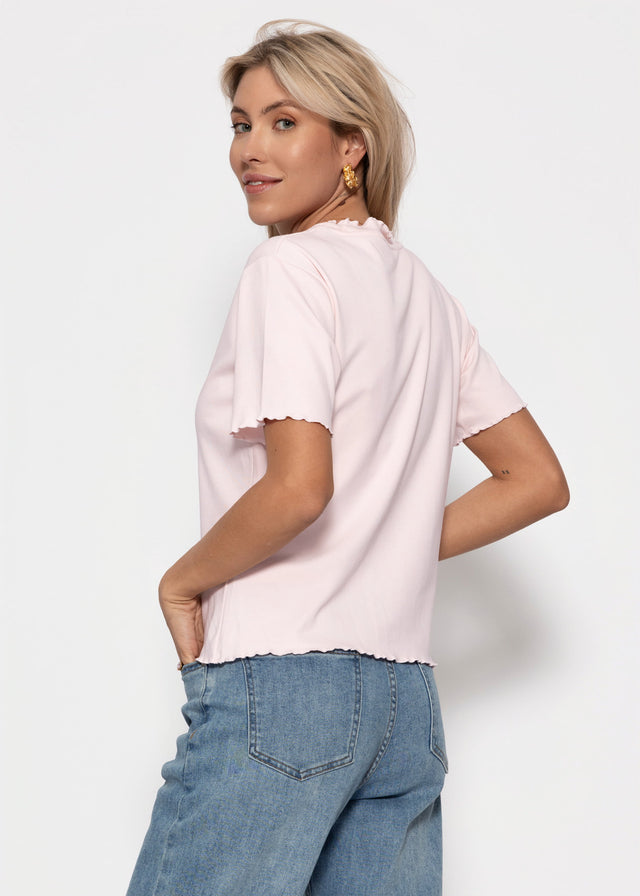 T-shirt with scalloped edge - rose