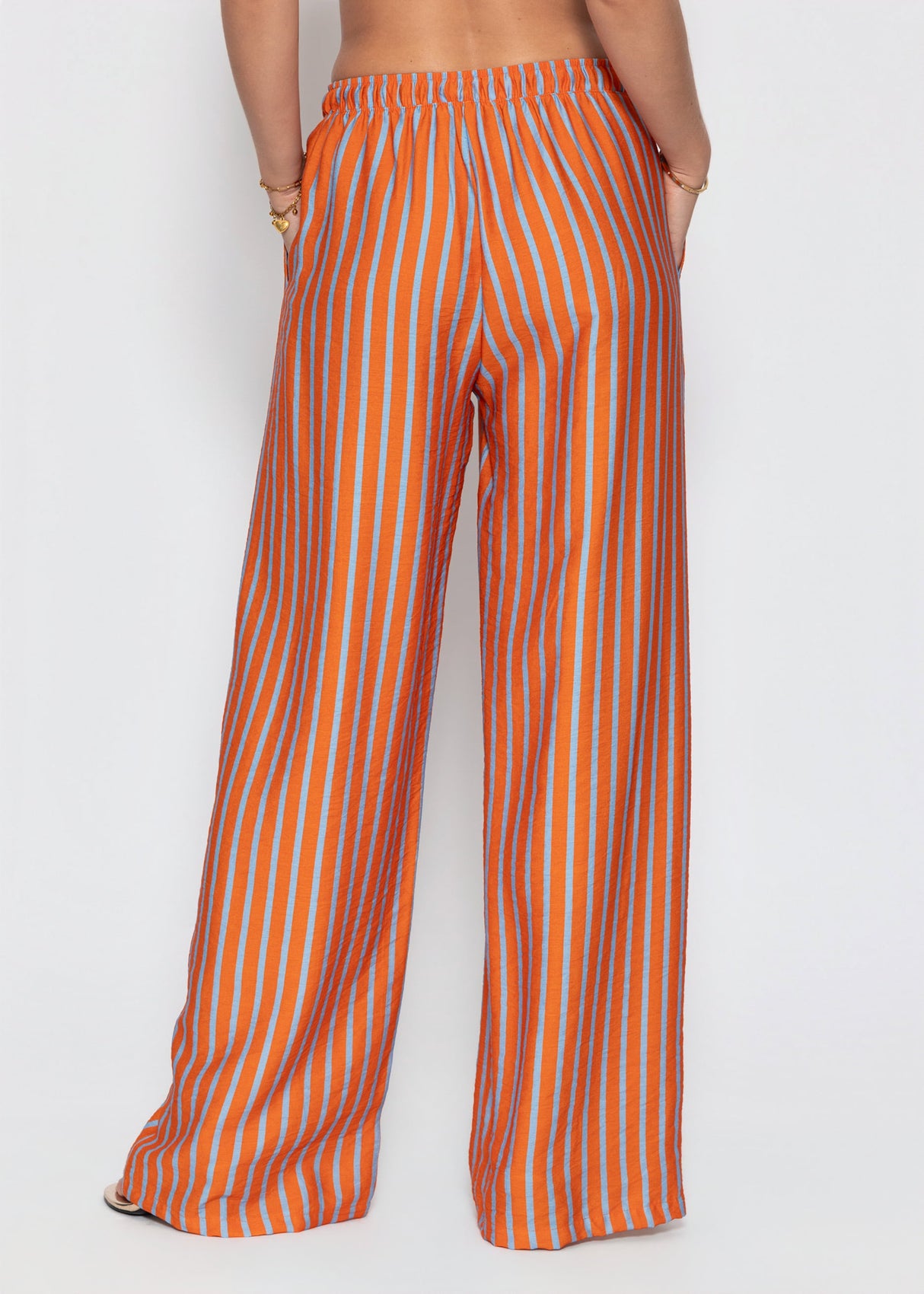 Tall: Gestreifte Hose mit Kordelzug - orange