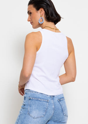 Ribbed tank top - white