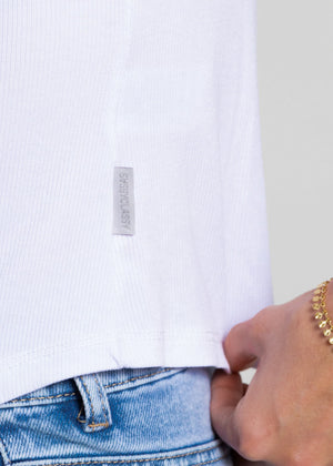 Ribbed tank top - white