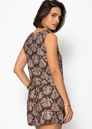 Top mit Muschel-Print - braun