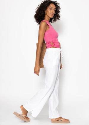 Top mit Raffung - pink