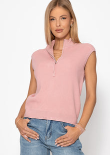 Top mit Reißverschluss - rosa