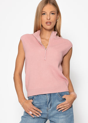Top mit Reißverschluss - rosa
