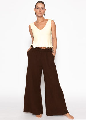 Top with ruffles - butter yellow