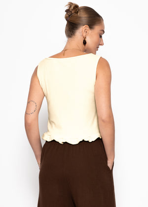 Top with ruffles - butter yellow
