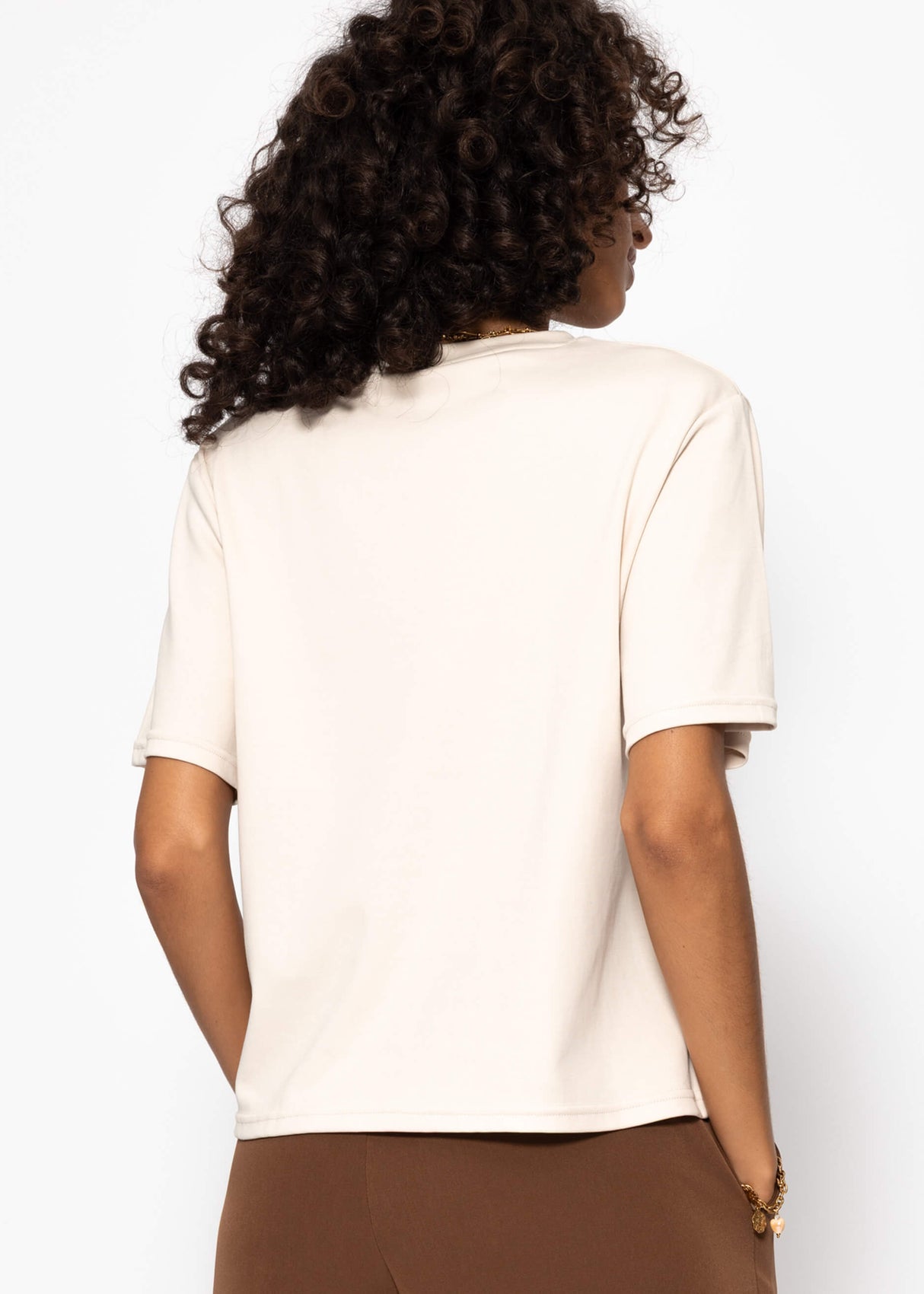 T-Shirt mit DOLCE VITA AMORE BACI Print - beige