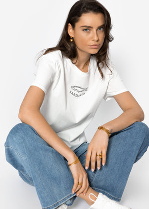 T-Shirt mit Sardinia Print - offwhite