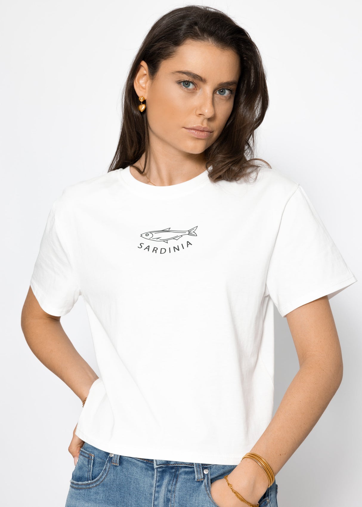 T-Shirt mit Sardinia Print - offwhite