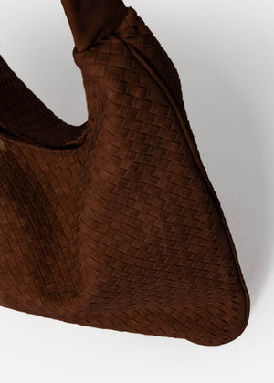 Umhängetasche in Wildlederoptik - braun