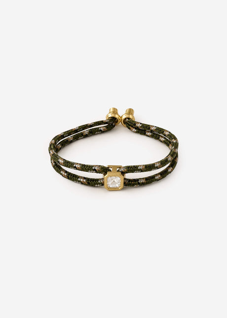 Verstellbares Kordelarmband mit Schmuckstein - braun by SASSYCLASSY