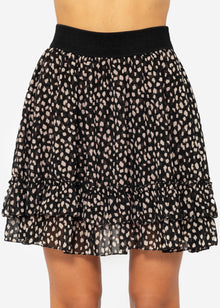 Flounce skirt with ruffles, black