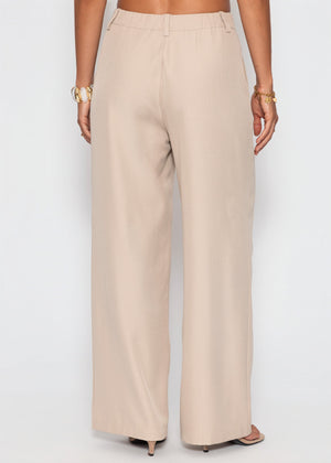 sassyclassy Weite Hose mit Bundfalten - beige