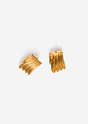 Wellenförmige Ohrstecker - gold