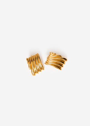 Wellenförmige Ohrstecker - gold