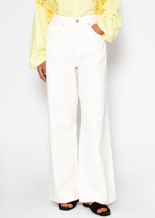 Wide Leg Jeans mit hohem Bund - offwhite