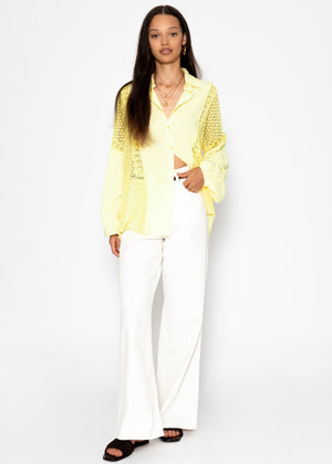 Wide Leg Jeans mit hohem Bund - offwhite