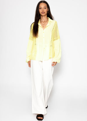 Wide Leg Jeans mit hohem Bund - offwhite