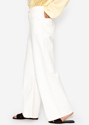 Wide Leg Jeans mit hohem Bund - offwhite