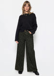 Wide-Leg-Jeans mit Leo-Muster - khaki