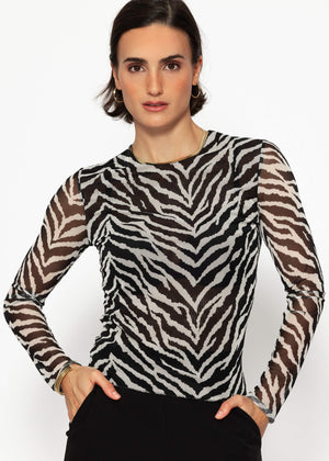 Zebra Mesh Shirt - black