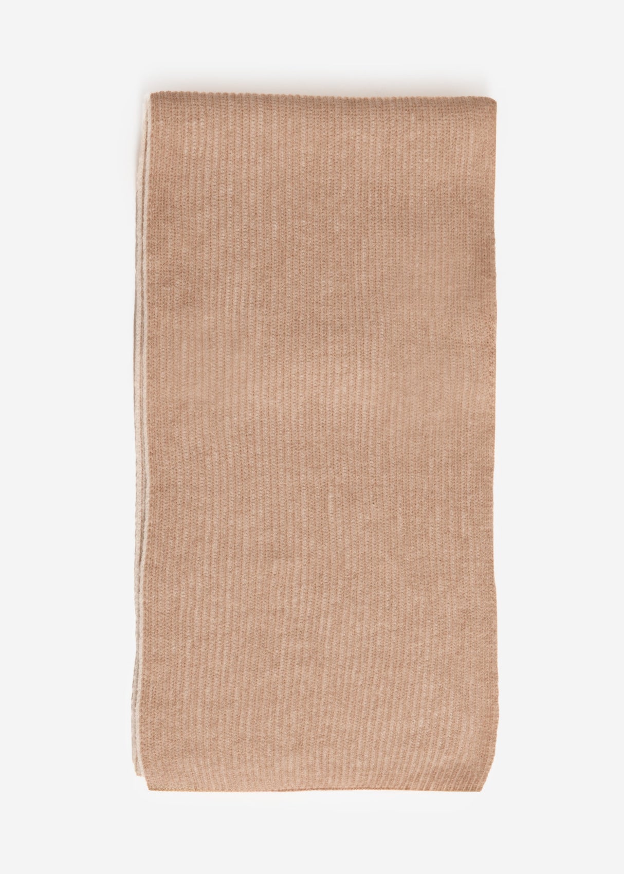 Zweifarbiger gerippter Schal - beige-hellbeige