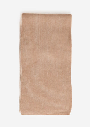 Zweifarbiger gerippter Schal - beige-hellbeige