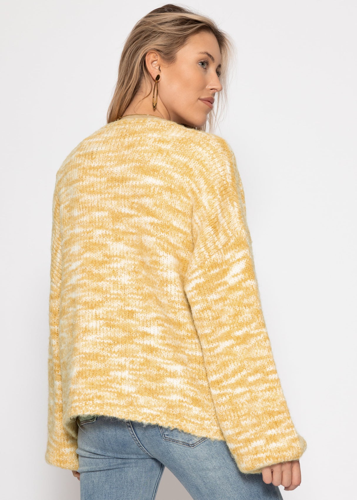 Zweifarbiger Cardigan - gelb