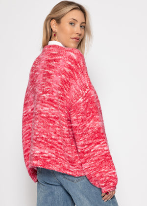 Zweifarbiger Cardigan - pink