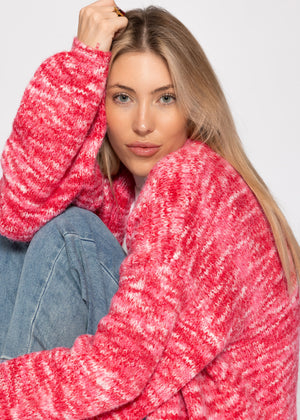 Zweifarbiger Cardigan - pink