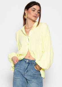 Musselin Bluse mit Fledermausärmeln - buttergelb