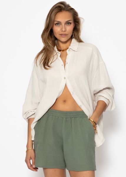 Musselin Shorts - khaki