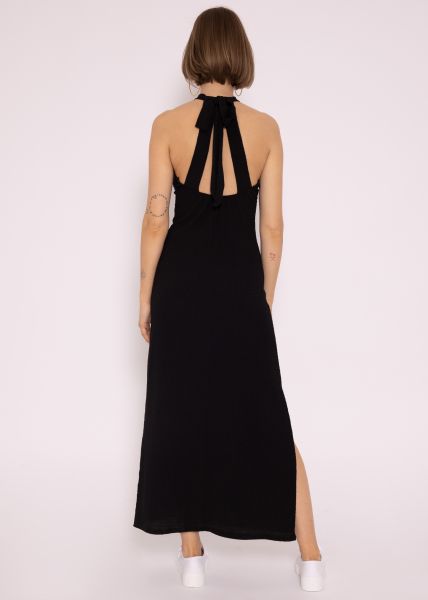 Langes Kleid mit Rückenausschnitt, schwarz