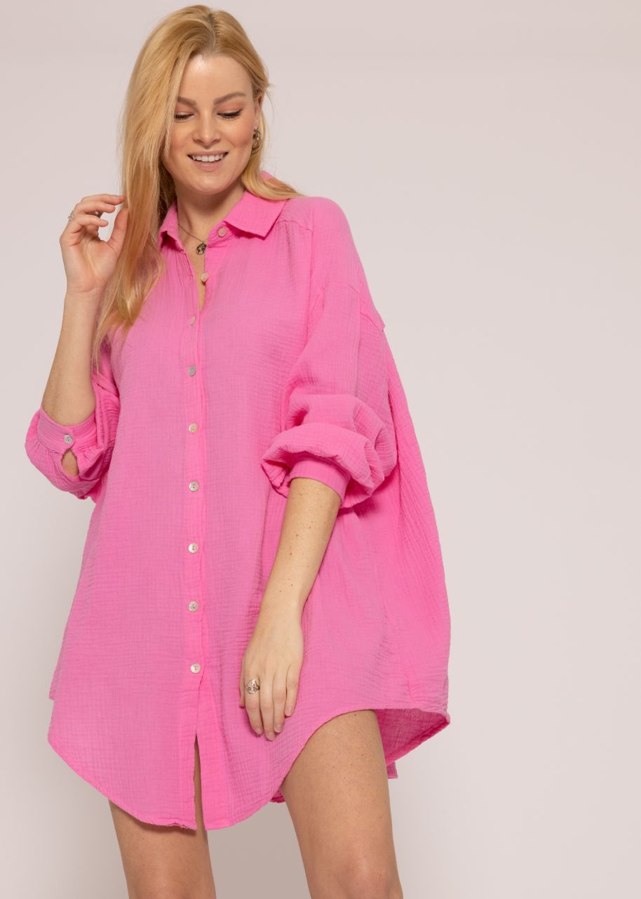 Ultra oversize Blusenhemd, pink