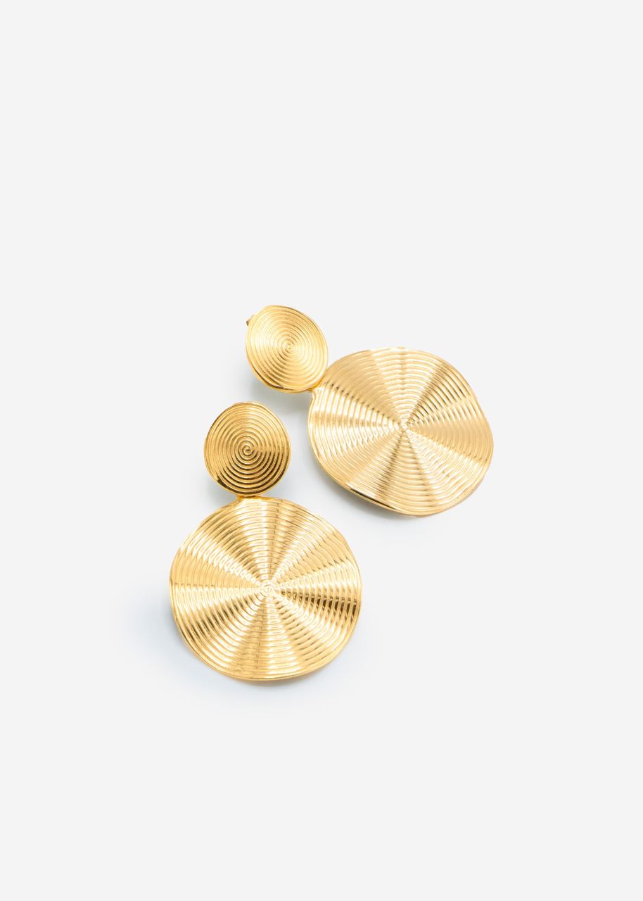 Kreis Ohrringe mit Struktur - gold