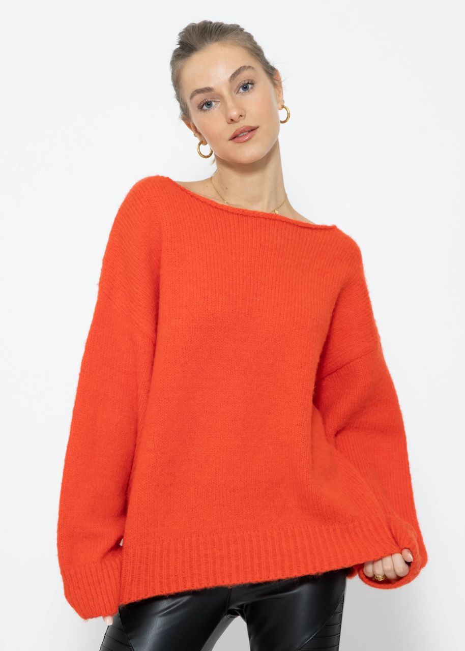 Oversize Pullover - orangerot