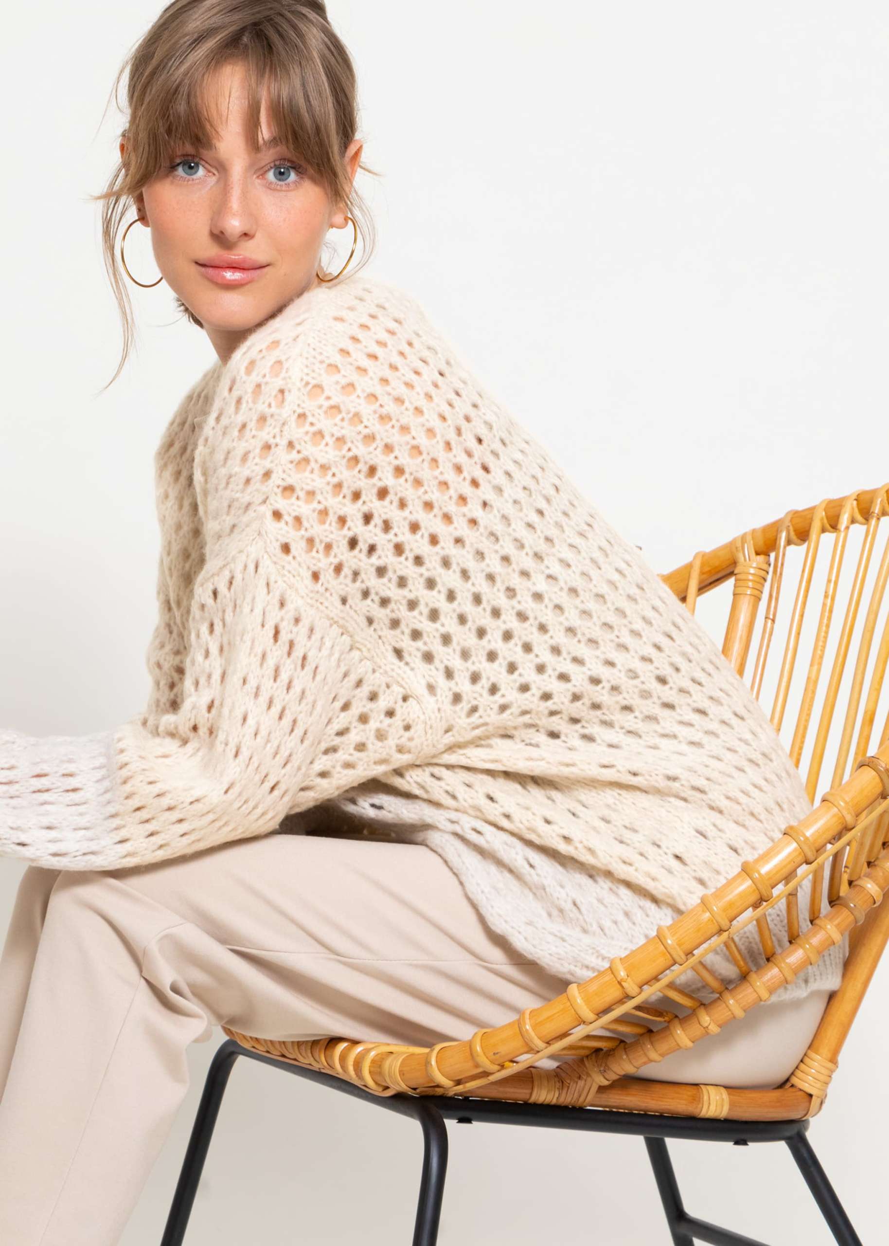 Cardigan in Loch-Strick - beige