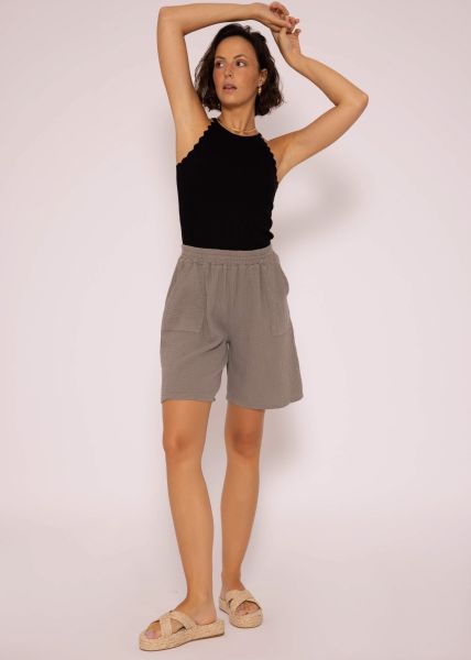 Musselin Bermuda-Shorts, taupe