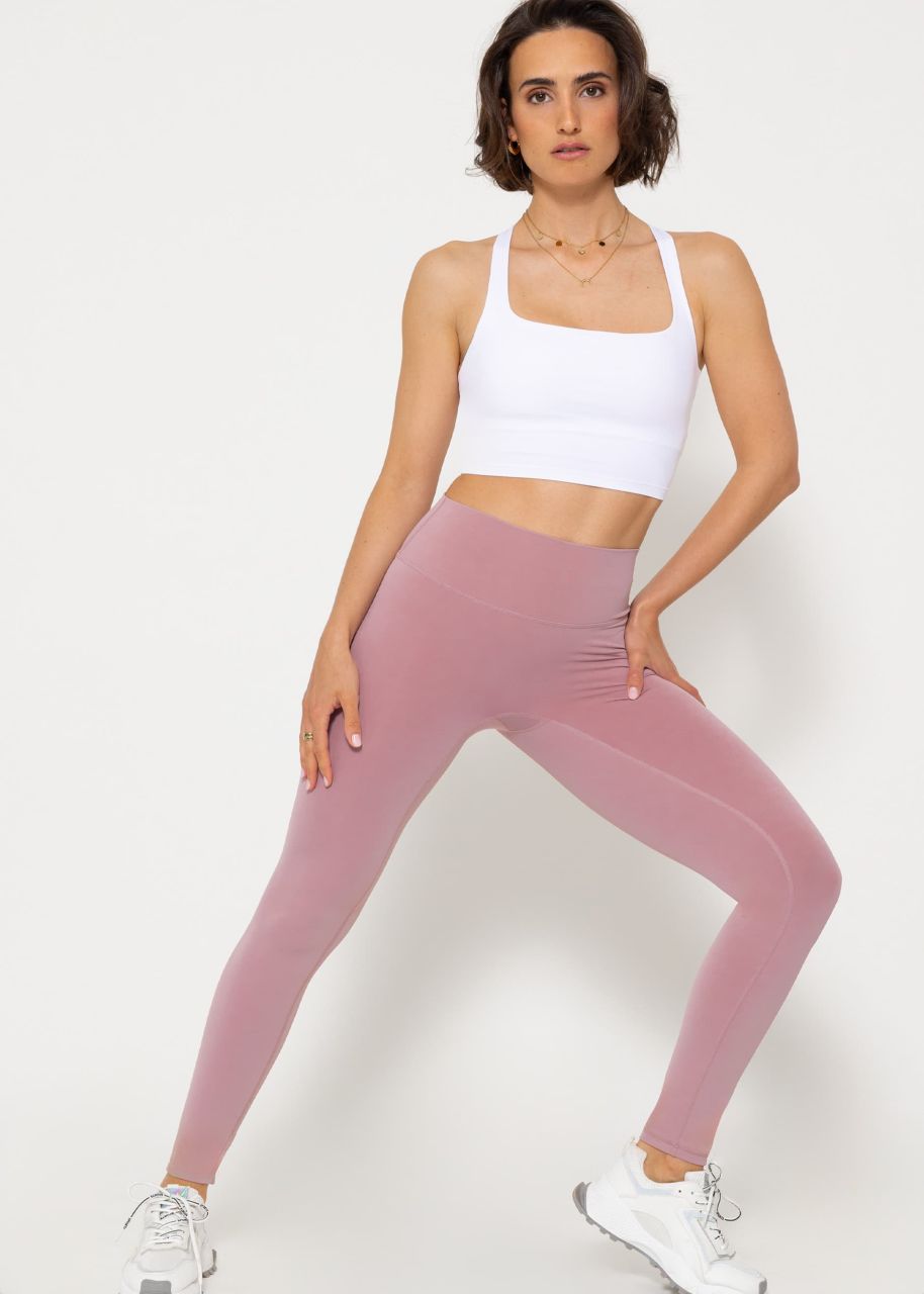 High Waist Sportleggings - altrosa