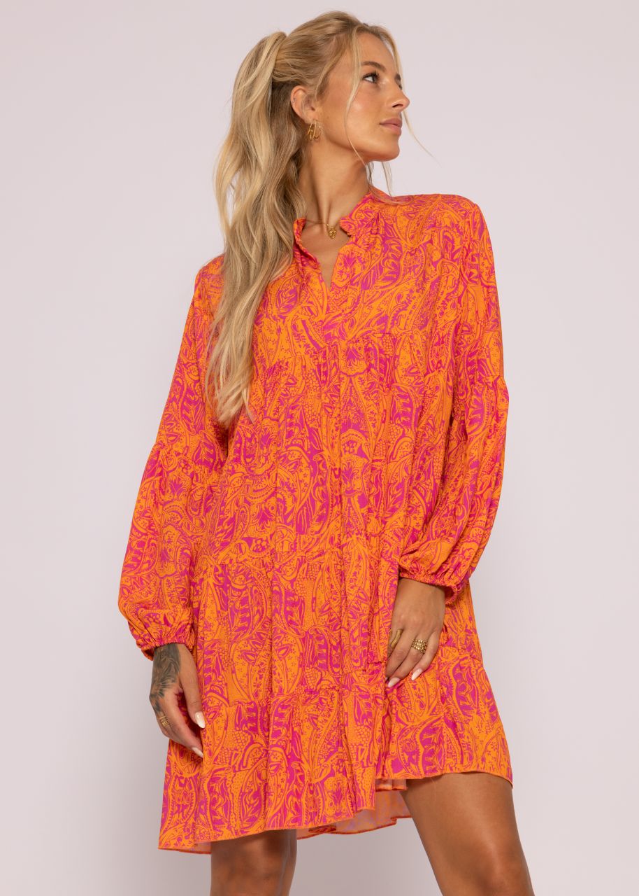 Hängerchenkleid mit Print, orange/pink