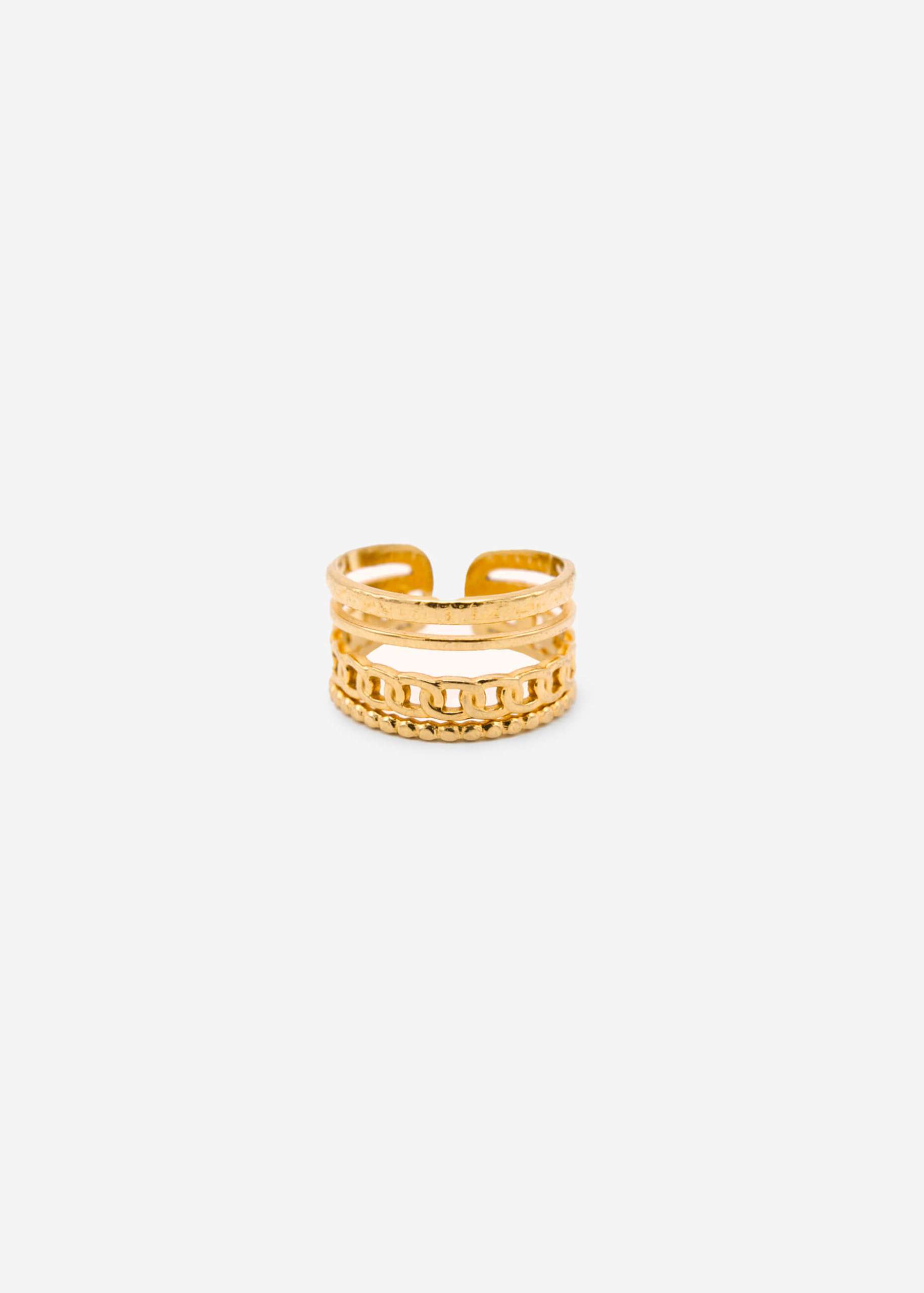 Ring mit Kettendetail, gold