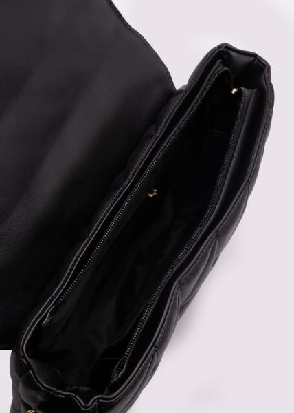 Tasche mit Überschlag, schwarz