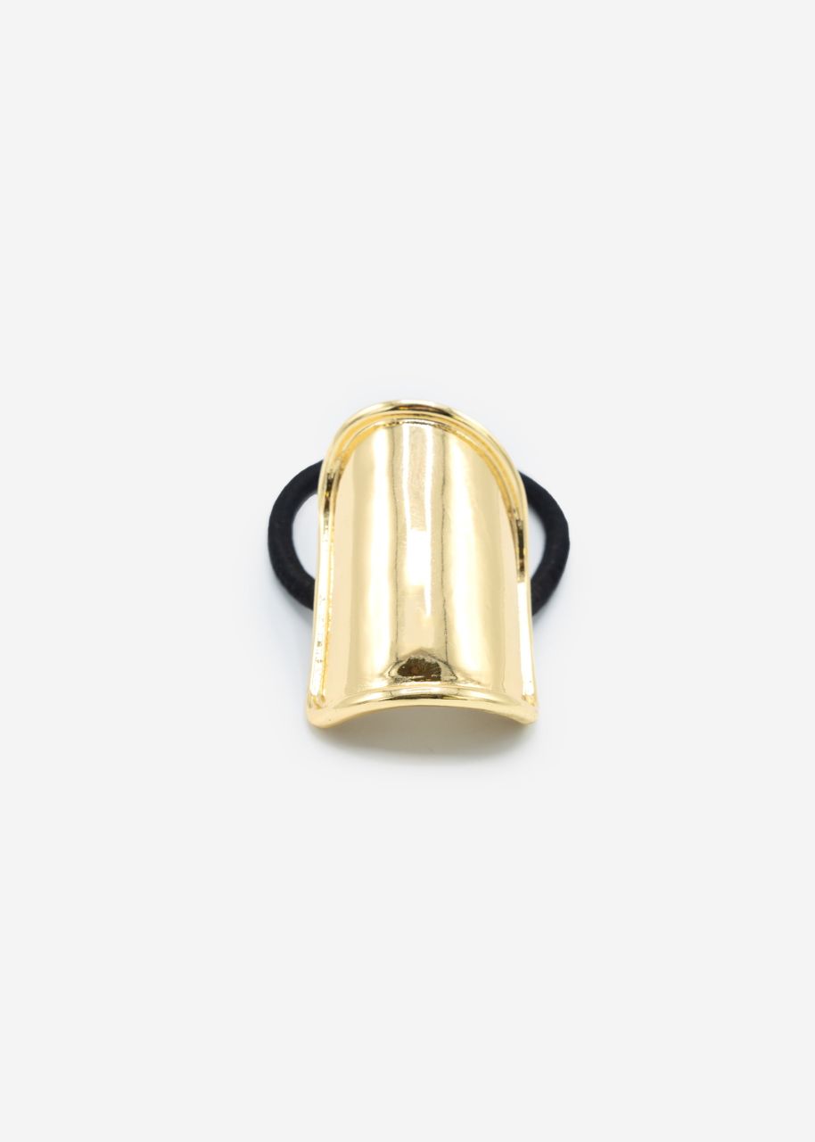 Haargummi mit ovalem Design - gold