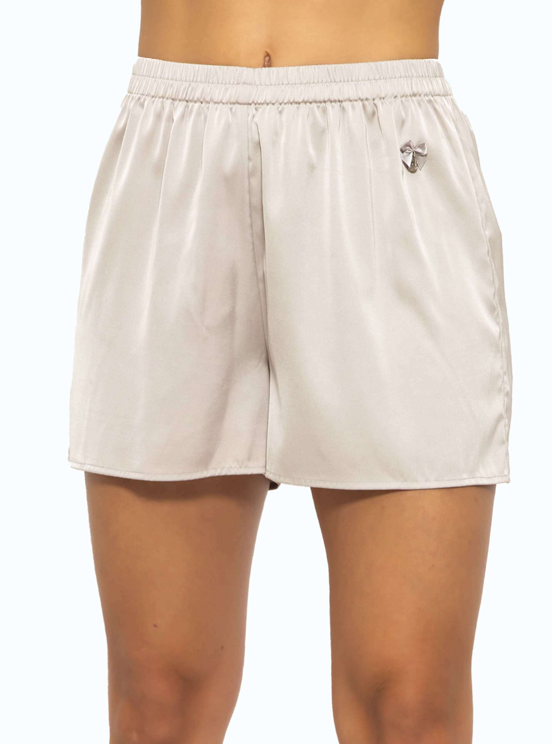 Satin Pyjama Shorts - champagner