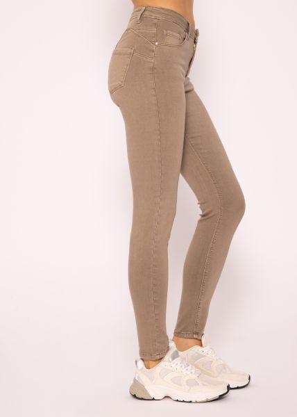 Stretchy Push Up Jeans, taupe