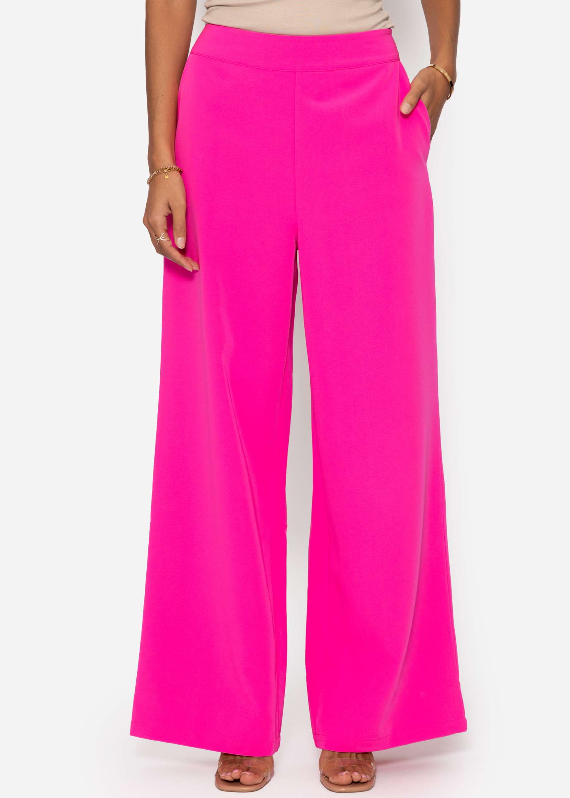 Leichte Stoffhose - neonpink